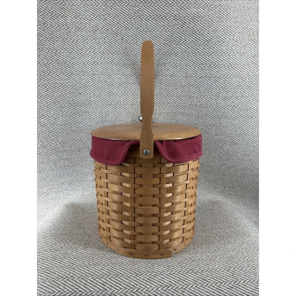 Longaberger 2003 Ice Bucket Basket, Liner, Protector,  Lid, Insulated Bucket
